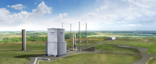 This is what the launch facility for the ARIANE 6 will look like when the new launch vehicle embarks on its maiden flight in mid 2020 at the latest.	 ©CNES 2016