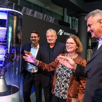 Ulrich Scheib, Vorstand Programme bei MT Aerospace, Kristina Vogt, Senatorin für Wirtschaft, Arbeit und Europa (Hansestadt Bremen), Karl-Heinz Servos, Leiter Produktion ArianeGroup, Rüdeger Albat, ESA Head of Future Space Transportation © ArianeGroup